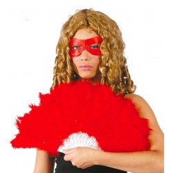 Abanico de Plumas Rojo