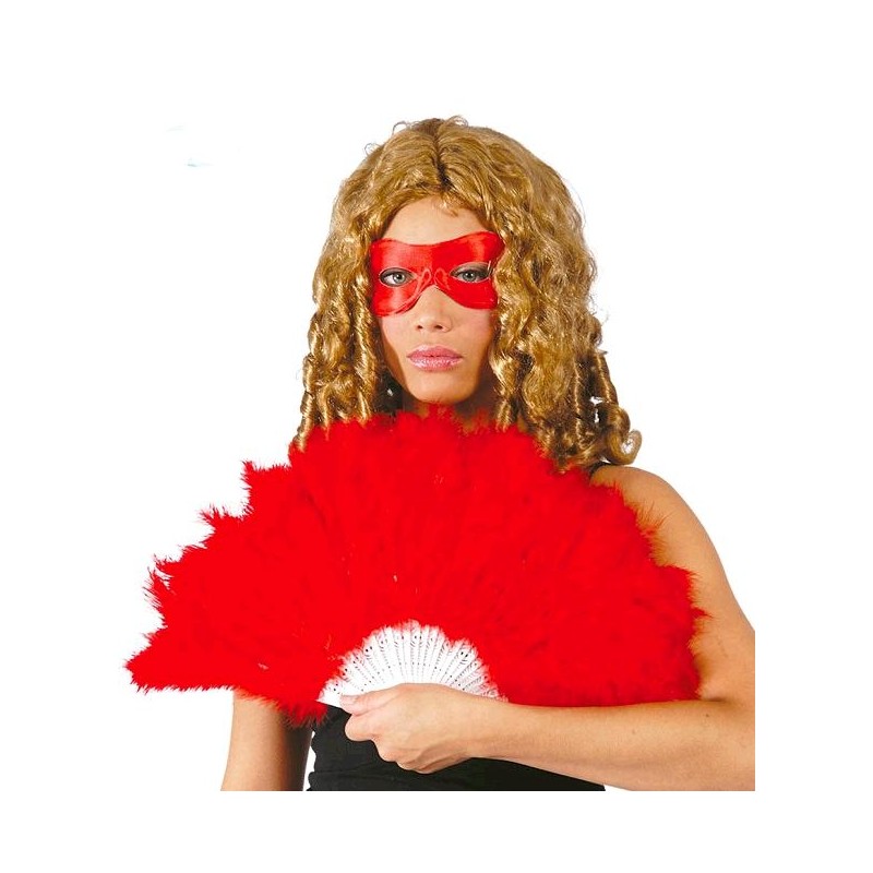 Abanico de Plumas Rojo