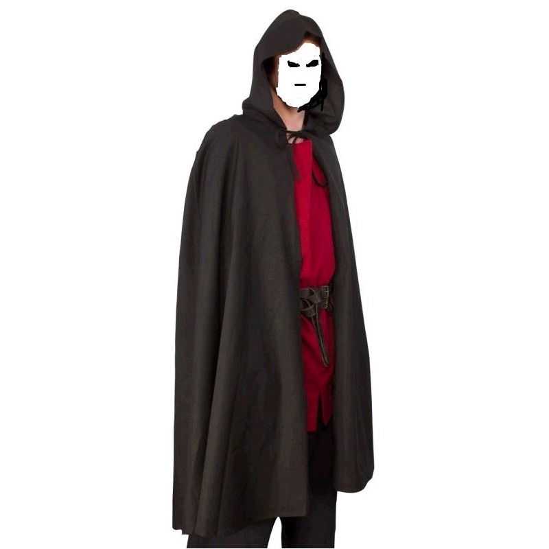 Capa  Marron Con Capucha 140 cm.