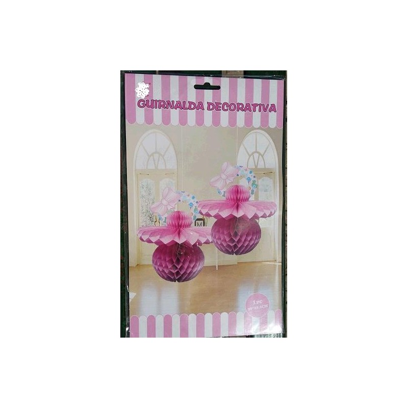 Chupete Rosa Deco Papel 22x22.5 cm.