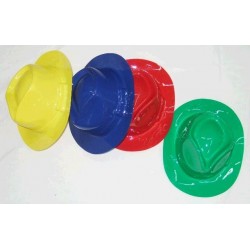 Sombrero Ganster Plastico Color Surtido