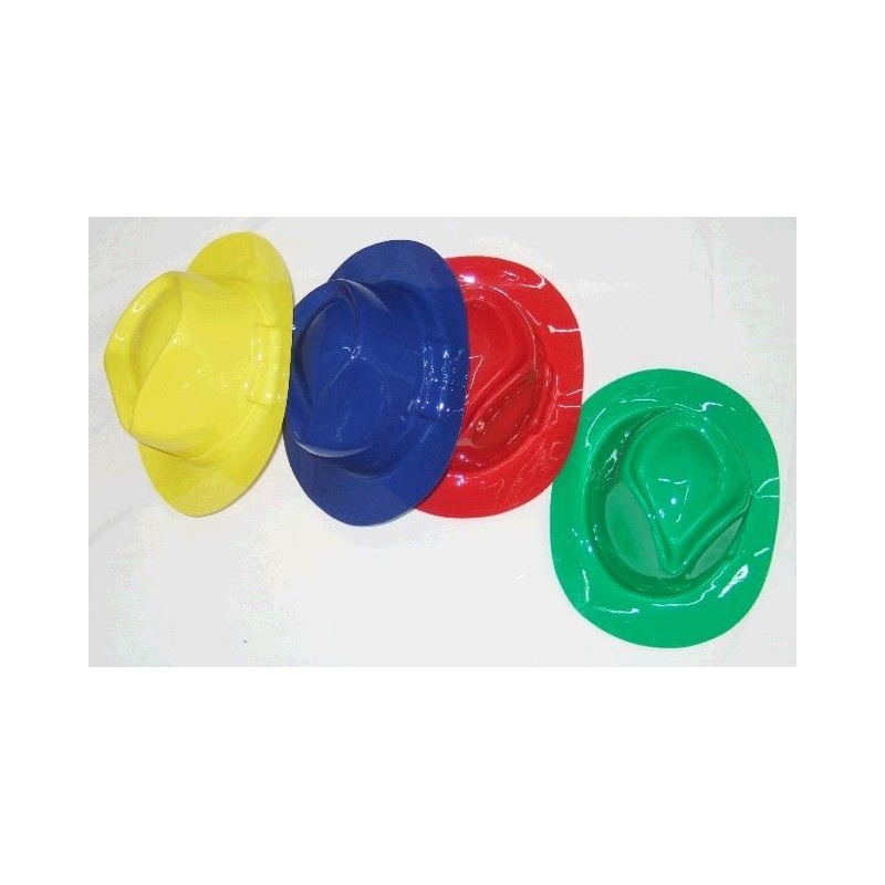 Sombrero Ganster Plastico Color Surtido