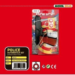 Pistola Metal Policia + Pistones 8 Tiros