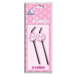 Adornos Lunares Rosa 6 un.