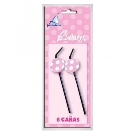 Adornos Lunares Rosa 6 un.