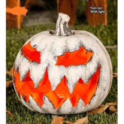 Calabaza Blanca con Luz 16 cm.