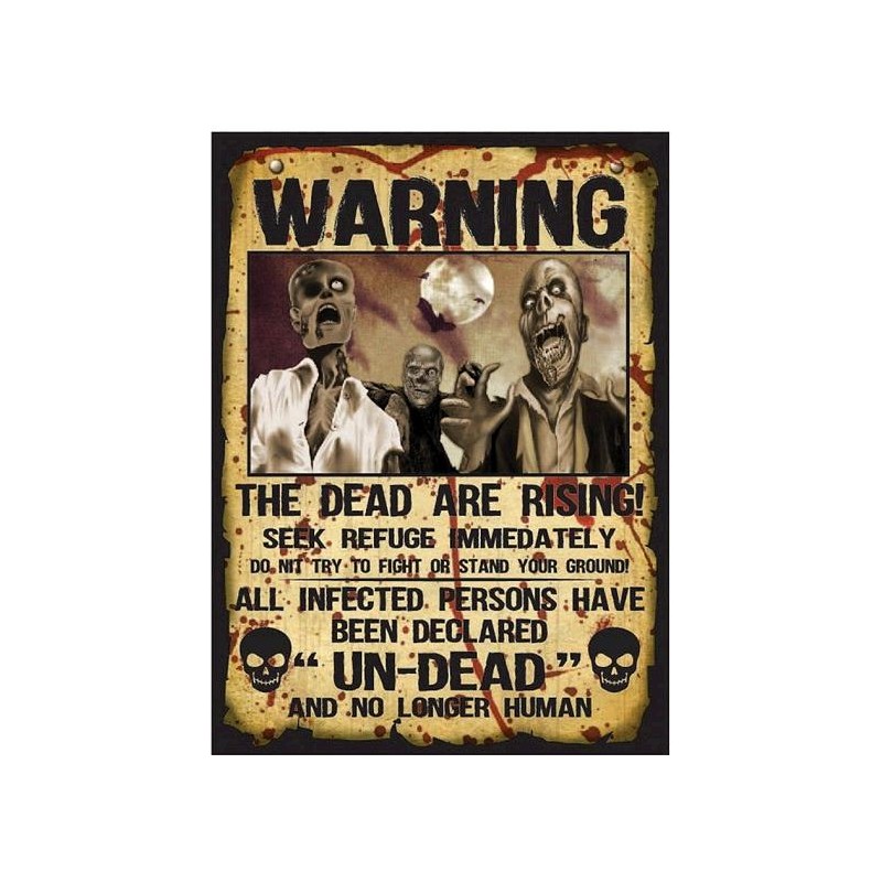 Cartel Warning Decoración Hallowen