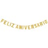 Guirnalda Feliz Aniversario Plata y Oro