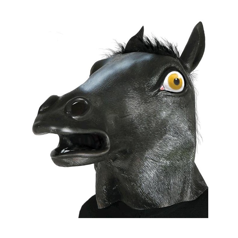 Careta de Caballo Negra Látex