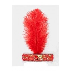Cinta Charlestón Pluma Roja