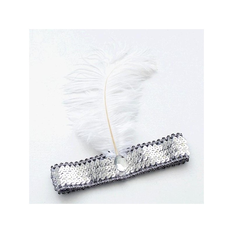 Cinta Charlestón Pluma Blanca