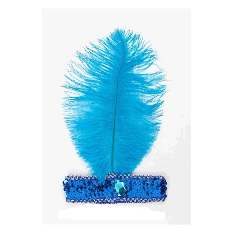 Cinta Charlestón Pluma Azul