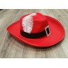 Sombrero de Mosquetero Rojo Pluma