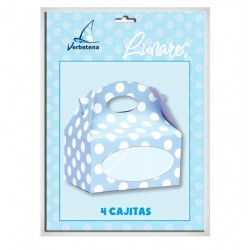 Cajitas en  Azul con lunares 6 unid.