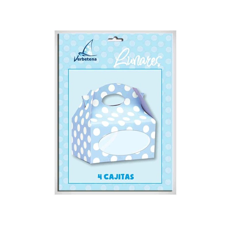 Cajitas en  Azul con lunares 6 unid.