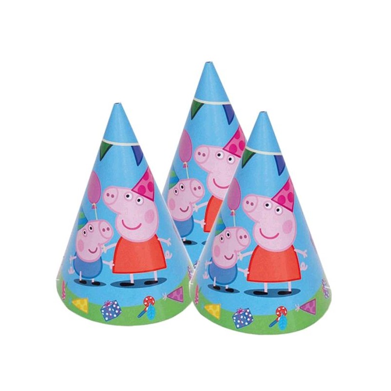 SOMBREROS DE PEPPA PIG BOLSA 6 UNID.