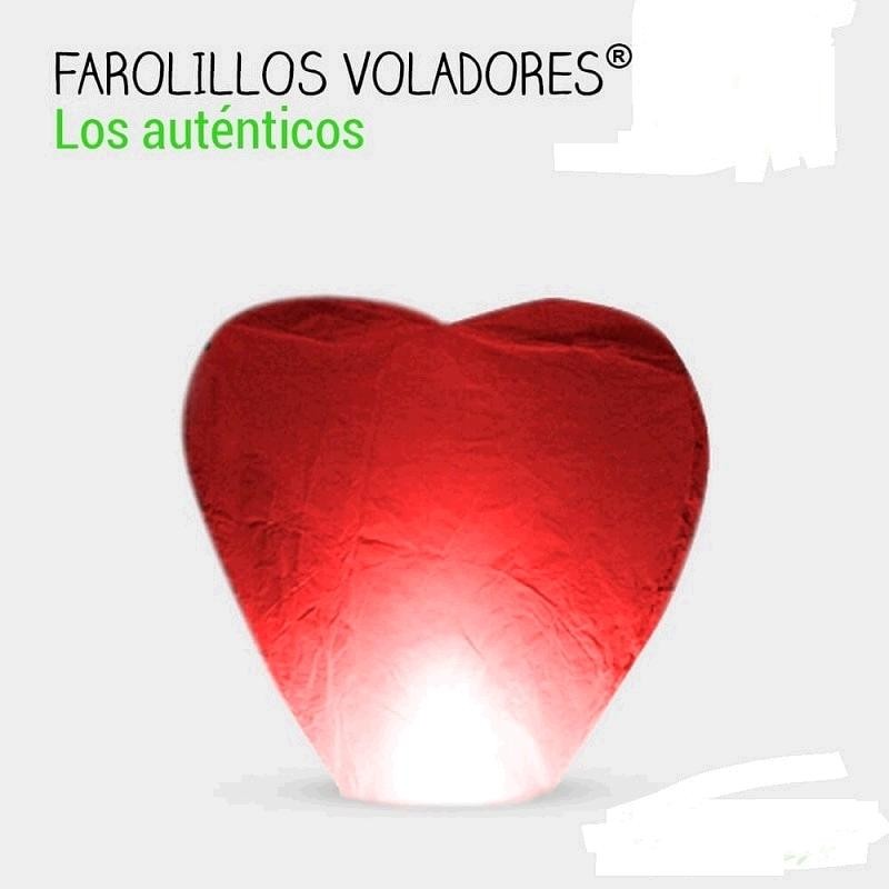 Farolillos Voladores en Forma de Corazon