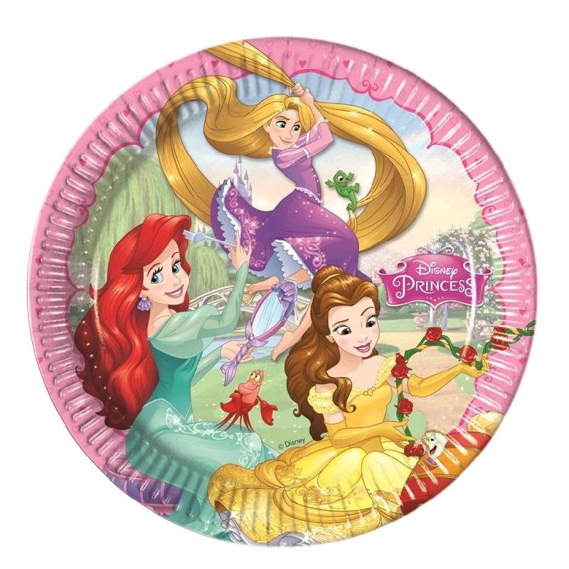 Platos Princesas Disney 8 un. de 23 cm.
