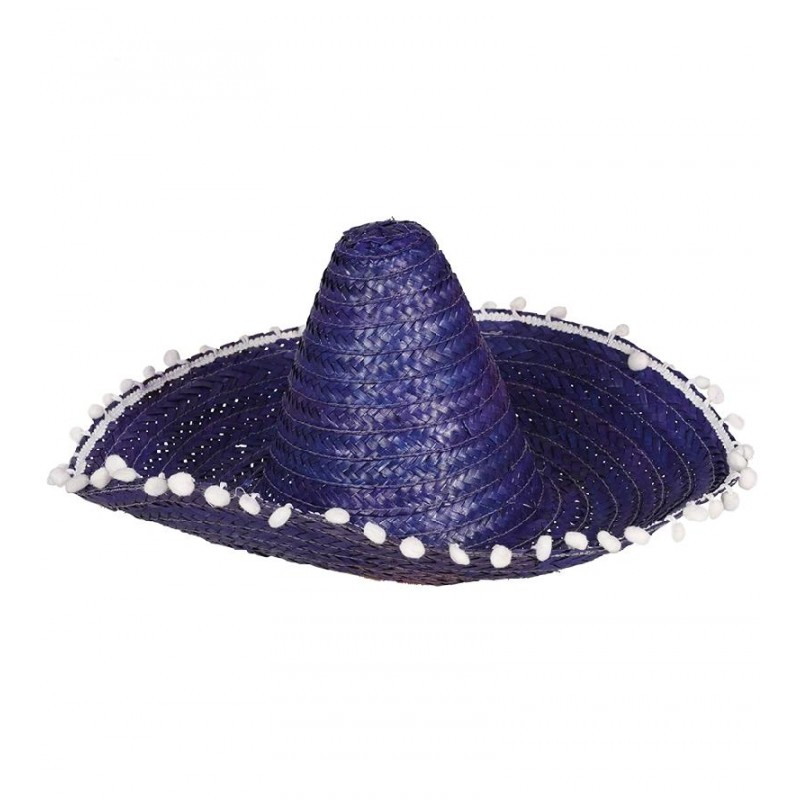 Sombrero Mejicano Paja Azul 50cm