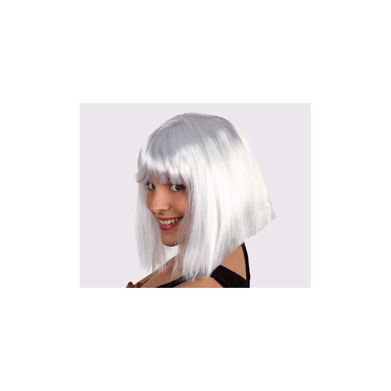 Peluca Blanca con Flequillo