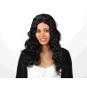 PELUCA NEGRA ONDULADA CON RAYA