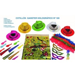 COTILLÓN GANSTER HOLOGRÁFICO 7 PIEZAS