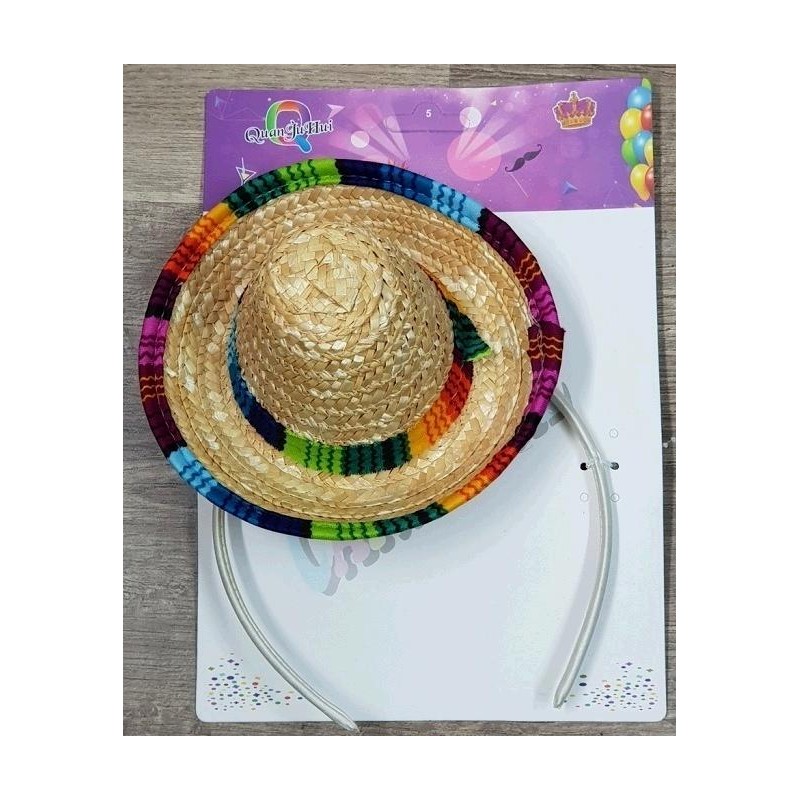 Sombrero Mini Mejicano con Diadema