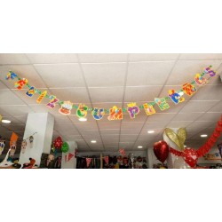 Guirnalda Feliz Cumpleaños 3D Purpurina