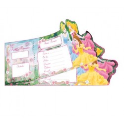 INVITACIONES PRINCESAS TALONARIO 12 UNID