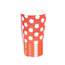 Vasos 8 unid.Rojos Lunares Blancos