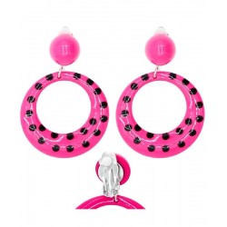 Pendientes Sevillana Rosas Aro Lunares