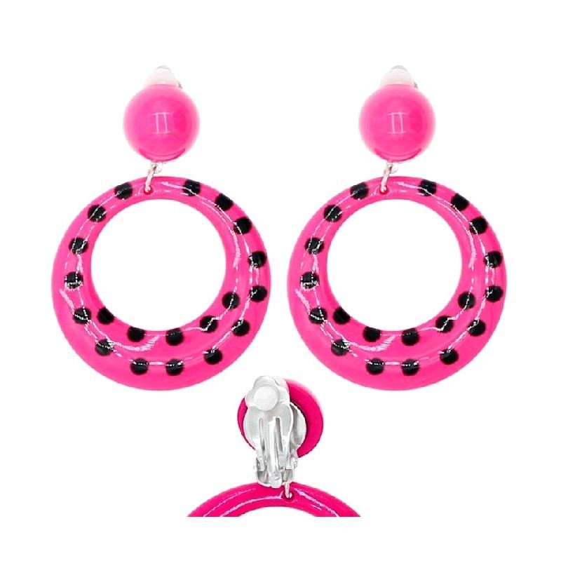 Pendientes Sevillana Rosas Aro Lunares