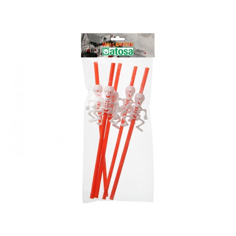 Pajitas para Beber con Esqueletos Pack 5 Unid.