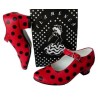 Zapatos de Sevillana Rojos Lunares Negros Infantiles
