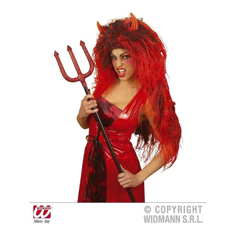 PELUCA DEMONIA ROJA CON MECHONES