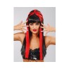 PELUCA LARGA NEGRA MECHON ROJO