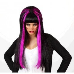 PELUCA ARAÑA MELENA MECHON VIOLETA