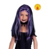 PELUCA BRUJITA NEGRA CON MECHAS LILAS