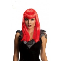 PELUCA DE DEMONIA ROJA BRILLOS