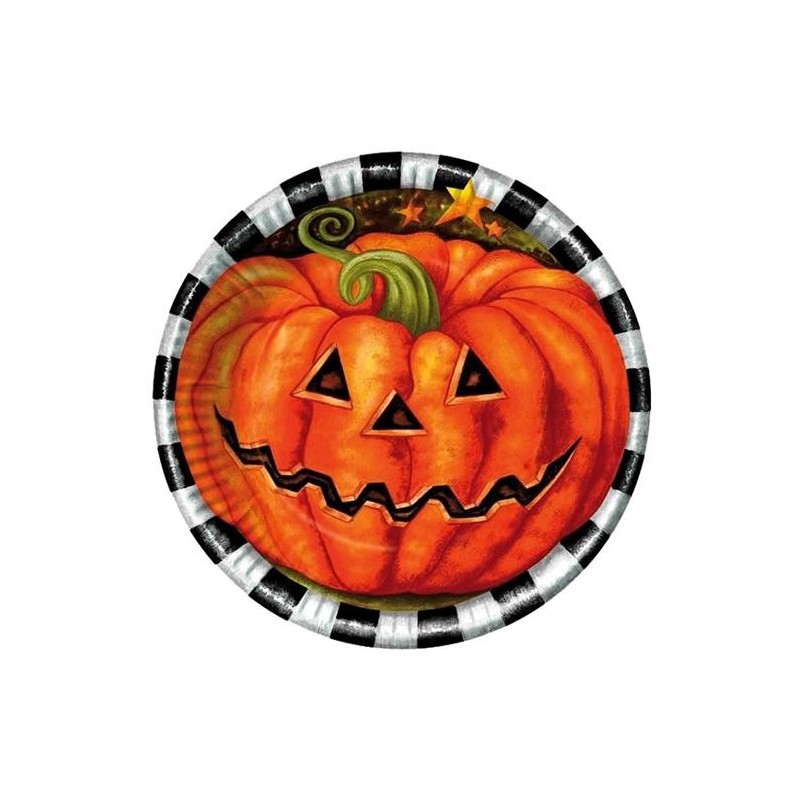 PLATOS CALABAZA 23 CM. HALLOWEN 10 UNID.