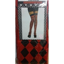 Medias Rojas con Rombos Negros