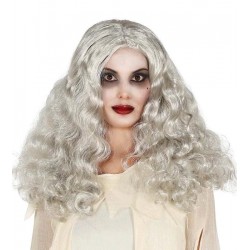 Peluca Melena Gris Plata