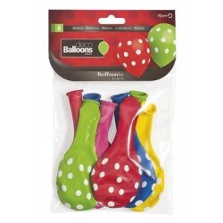 Globo Lunares Colores Surtidos 8 un.