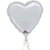 GLOBO CORAZON FOIL 18"PLATA 45 cm.
