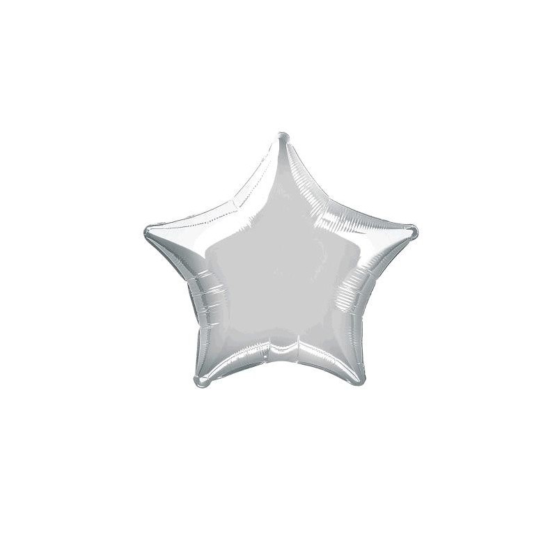 GLOBO ESTRELLA PLATA 19" 45 cm.