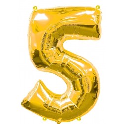 GLOBO Nº5 ORO FOIL 100 CM.