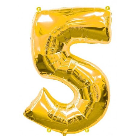 GLOBO Nº5 ORO FOIL 100 CM.