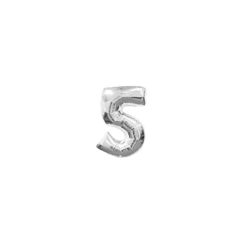 GLOBO Nº5 PLATA FOIL 119X86CM.