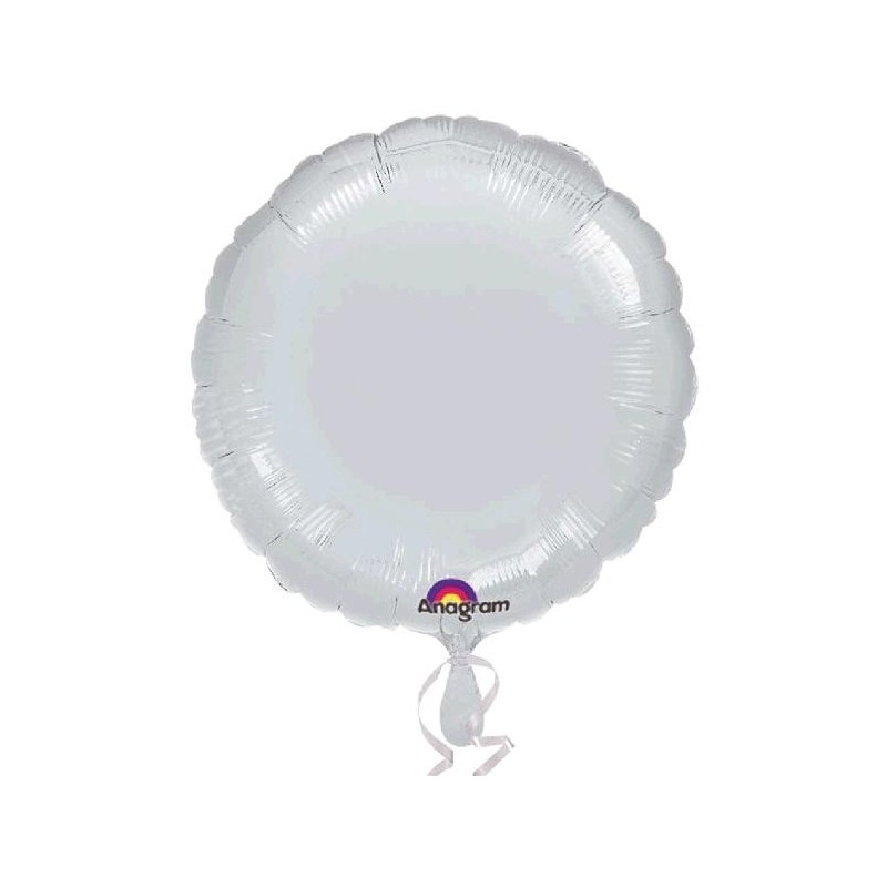 Globo Círculo Foil en Plata 18"/45 cm.