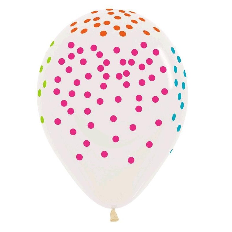 Globo Cristal Confeti 12 unid.30cm.